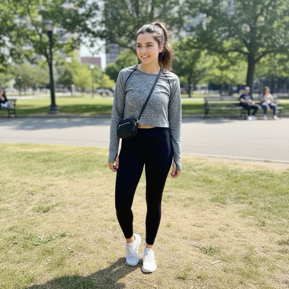 Gray Victoria’s Secret PINK Athletic Long Sleeve Crop Top